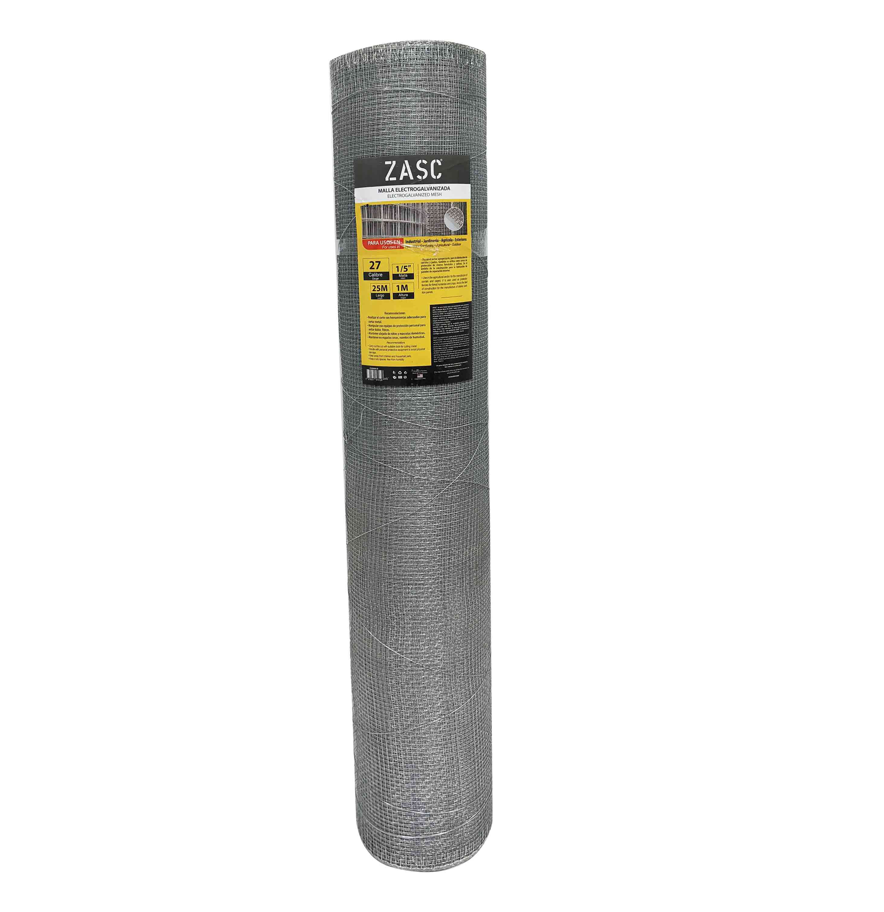 MALLA ZARANDA ZASC 5X5 CAL27 1M ALTO X 25MTS LARGO